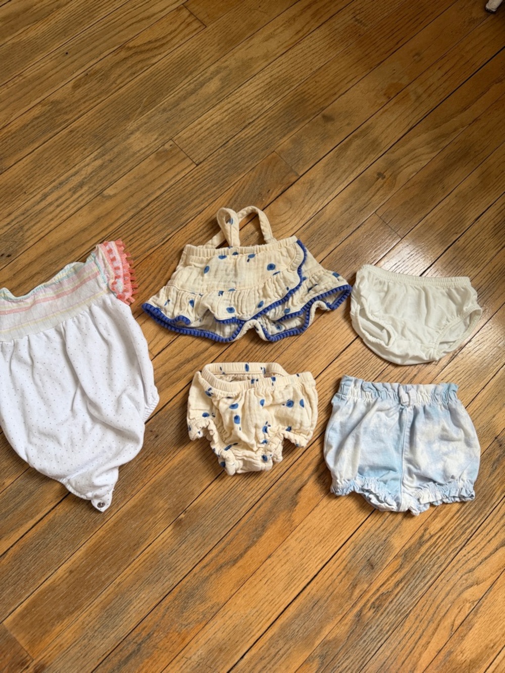 0–3M Summer Bundle 5 pc Baby Outfit Set Matching Set Onesie Shorts